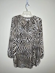 Chico's Women's 2(L) Long Sleeve Animal Print Tunic EC - Picture 1 of 11