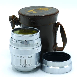 RARE Nikon 8.5cm f2 Nikkor-P.C. Tokyo MIOJ L39 Leica SM Lens w/Hood/Caps Mint- - Picture 1 of 6