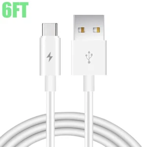6FT USB Type C Male to USB-A 2.0 Male Cable Sync Data Charging Cord PVC White - Picture 1 of 2