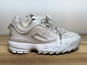 FILA Women's Disruptor II Premium White Sneakers (5VF80170-100) - Size 8 - Picture 1 of 6