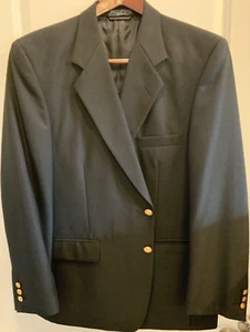 Abrigo deportivo Hardy Amies Gottschalks poliéster/lana negro 2 botones talla 46R - Imagen 1 de 13