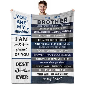 Brother Blanket Gift 60x50 inch Sister Present Fathers Day Birthday Christmas - Picture 1 of 7