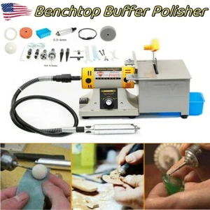 Pulidor tampón de mesa 110 V para amoladora de rocas joyería torno de banco kits de pulido - Imagen 1 de 7