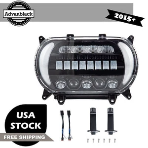 Advanblack "ATTACK" LED Headlight Fits 2015up Harley Road Glide FLTRX - Picture 1 of 12