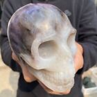 1270g Super Realistic! dream amethyst Quartz Hand Carved Crystal Skull, Healing