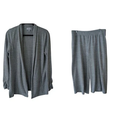 T By Talbots 休闲开衫 舒适睡衣套装 灰色 尺寸 M — 第 1/4 张图片