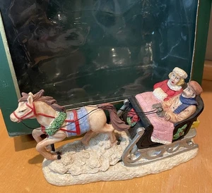 Coca-Cola Town Square Collection Sleigh Ride 1994 Figurine w/ Box Horse & Sleigh - Picture 1 of 7