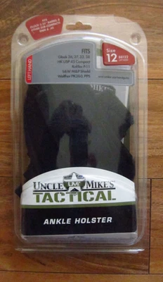 全新带盒 - UNCLE MIKE'S 战术脚踝皮套 88122 12 码左手 — 第 1/4 张图片