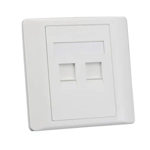 Plate di uscita Cat 6 Wall RJ-45 Socket Ethernet Network con doppie porte - Afbeelding 1 van 3