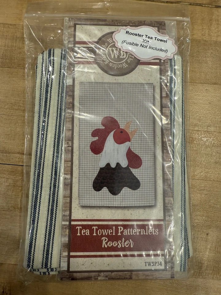 NUEVO KIT DE TOALLA DE TÉ DE GALLO APLIQUES ACOLCHADOS "PATRONES" POR OSO DE MADERA TICTAC Foto 1 de 2