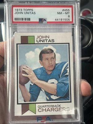 1973 TOPPS #455 JOHN UNITAS PSA 8 - Image 1 of 3