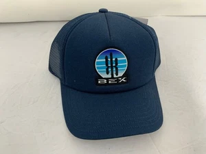 BEX LOGO  patch SNAPBACK MESH BACK NAVY  BLUE CAP HAT NEW - Picture 1 of 5