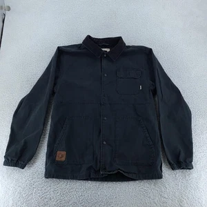 Vans Rowley Chore Jacket Mens Large Black Canvas Corduroy Collar Workwear Coat - Picture 1 of 8