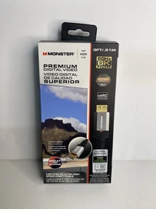 Monster 8K Ultra High Speed HDMI Cable - 3FT New Sealed In Box . Free Post - Bild 1 von 4