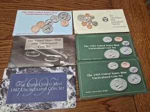 6x Uncirculated Mint Sets 92,93,94,96,97 P&D Complete - Picture 1 of 1
