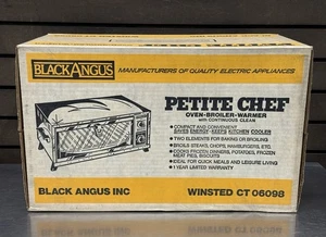 Vintage Black Angus Petite Chef Toaster Oven Broiler Warmer Woodgrain Finish NEW - Picture 1 of 11