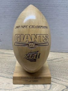 New York Giants Super Bowl XLII Lasergravur Holz Football 29 von 5000 NFL NFC - Bild 1 von 7