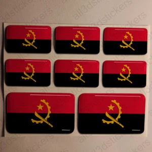 Sticker Angola Resin Domed Stickers Angola Flag 3D Vinyl Adhesive Decal Car - Picture 1 of 1