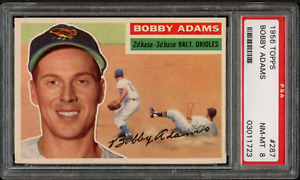 BB - 1956 - Topps - #287 - Bobby Adams - PSA 8 - NM-MT