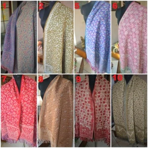 Warm tibetan yak wool blend meditation shawl  Reversible designer jamavar unisex - Picture 1 of 13
