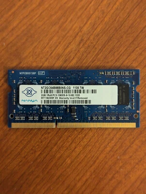 Nanya 2GB DDR3-1333 RAM NT2GC64B88B0NS-CG SODIMM DDR3 - Image 1 of 2