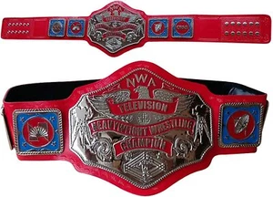 NWA TELEVISION TV HEAVYWEIGHT Championship Title Belt Real Leather Adult Size - Picture 1 of 4