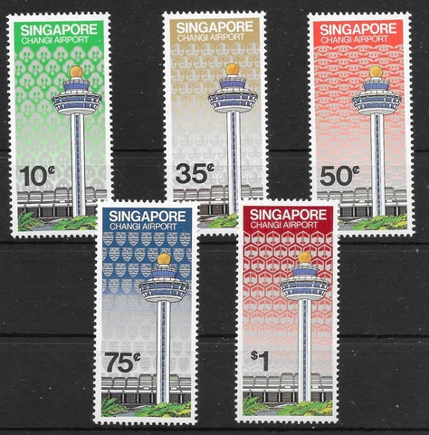 SINGAPORE SG411/5 1981 CHANGI AIRPORT SET MNH (r) Cover