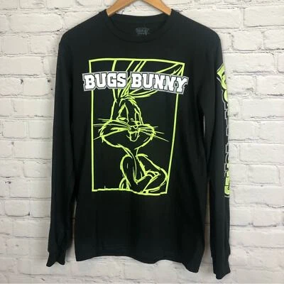Camiseta Negra Manga Larga Rue 21 Looney Tunes Bugs Bunny Verde Neón Talla Grande Foto 1 de 4