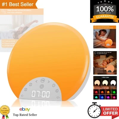 8-Color Light & Snooze Function Sunrise Alarm Clock – Perfect Gift for All Ages - Image 1 of 4