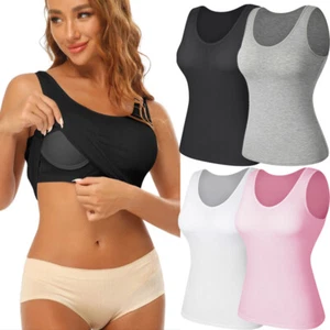 Womens Cami Padded with Built-in Bra Vest Tank Tops Shirt Slimming Body Shaper - Picture 1 of 30