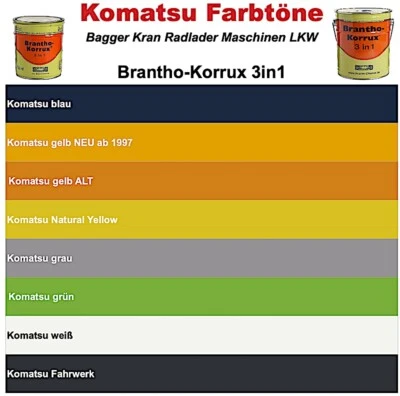 Brantho-Korrux 3in1 - KOMATSU - Lack Rostschutz Grundierung Fahrzeug Maschinen