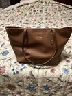 Women's Coach New York Large Leather Taupe  Open Tote 