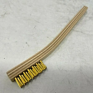 Anderson Scratch Brush Brass Wire Plater Curved Wood Handle 73701 Made in USA - Picture 1 of 8