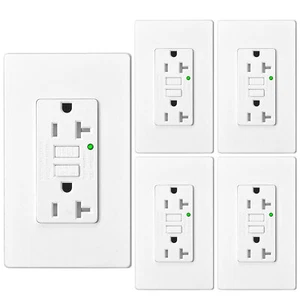 GFCI GFI Toma 20 Amp Receptáculo de Seguridad Indicador LED con Placa de Pared No TR ×5 - Imagen 1 de 12
