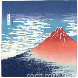 Paño de envolver de algodón japonés Furoshiki, 48 cm, Hokusai, Akafuji_f001 - Imagen 1 de 5