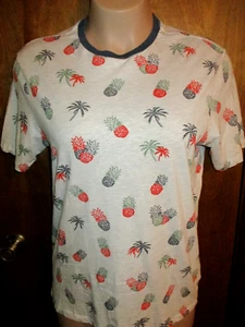 Free Planet Women's Size XL Palm Trees & Pineapples Print Organic Cotton Top - Picture 1 of 10