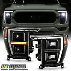 For 2021-2023 Ford F150 Black Full LED Projector Headlights w/ Sequential Signal