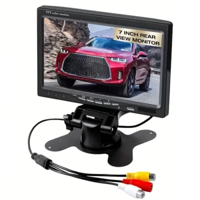 MONITOR LCD TFT 7" POLLICI CON TELECOMANDO DOPPIO INGRESSO VIDEO RETROMARCIA AV - Immagine 1 di 4