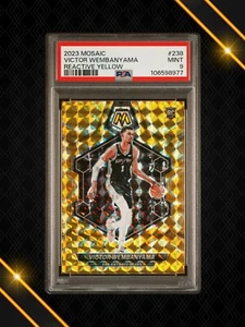 Mosaico Panini 2023 - Victor Wembanyama #238 - Mosaico Giallo Reattivo - PSA 9 - Foto 1 di 2