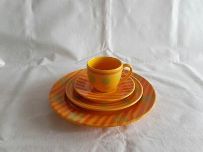 Gedeck Kaffee Tee Tasse Untertasse Kuchenteller Esst. Wächtersbach Fun Factory  - Bild 1 von 4