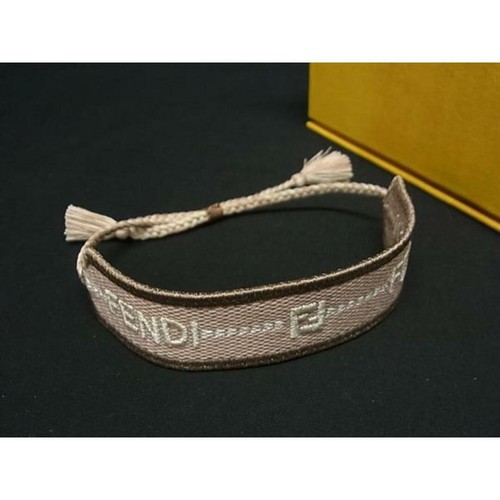 Bracciale tela Fendi logo rosa vintage autentico fondo di magazzino mai