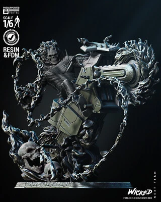 Kit Modelo Estatua Escultura Resina Ghost Rider Danny Ketch Sin Pintar/Desmontar Foto 1 de 4