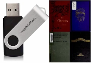 79 alte Bücher auf Glasmalerei bemalte Fenster uralt mittelalterlich Glaskunst auf USB - Bild 1 von 13