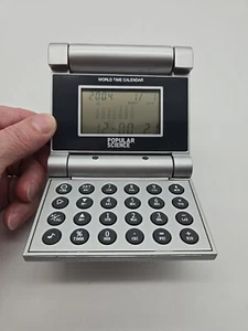 Popular Science World Time Calendar Battery Operated 3.5” Square Mini Rare - Picture 1 of 9