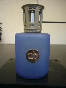 LAMPE BERGER PARIS MADE IN FRANCE BLUE SATIN GLASS PEWTER CAP 2003 - Picture 1 of 9