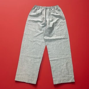 Eskandar Wool Silk Linen Blend Gray Pants Size 0 Designer Elastic Waist - Picture 1 of 12