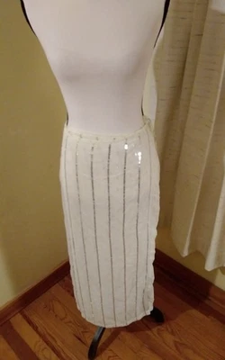 Zara Sequin Wrap Beach Cover Up XS 象牙色 全新带标签 — 第 1/4 张图片