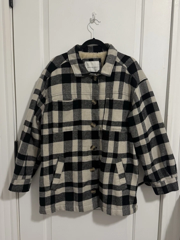 Женские черно-белые клетчатые шакеты American Eagle Outfitters размер XL - Изображение 1 из 4