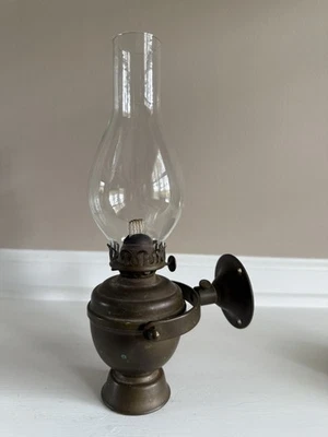 Antique Brass Ship/Nautical Swivel Wall Mount Oil Lamp 10’5” England  - Image 1 of 4
