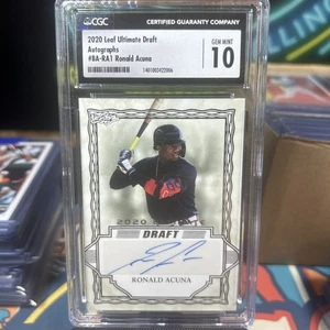 2020 Leaf Ultimate Draft Auto Ronald Acuna #BA-RA1 GEM MT 10 Rare - Auto 9 - Picture 1 of 9
